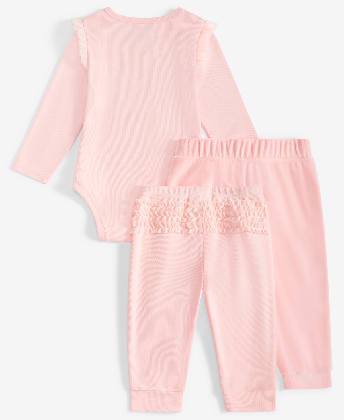 First Impressions Baby Girls Tiny Dancer Ruffled Bodysuit & Pants, 2 Piece Set, Created For Macy's In Soft Shell