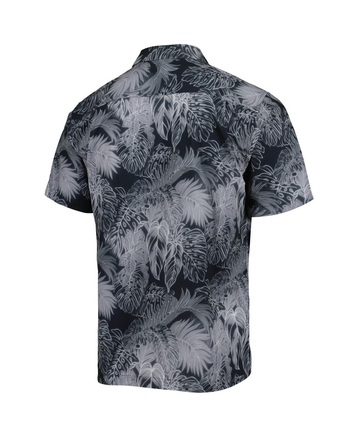 Tommy Bahama Men's Black Florida State Seminoles Coast Luminescent Fronds Islandzone Button-up Camp T-shirt In Gray