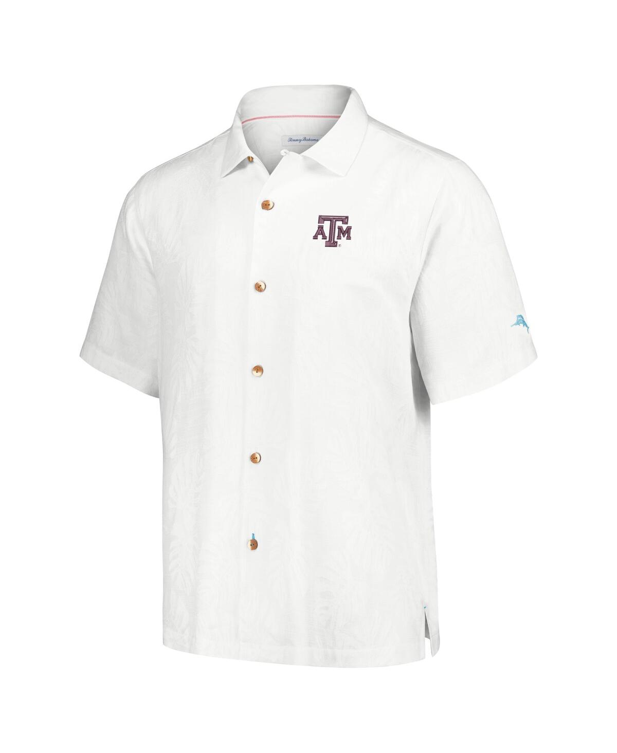 Tommy Bahama Men's White Texas A M Aggies Castaway Game Camp Button-up T- Shirt In Cream
