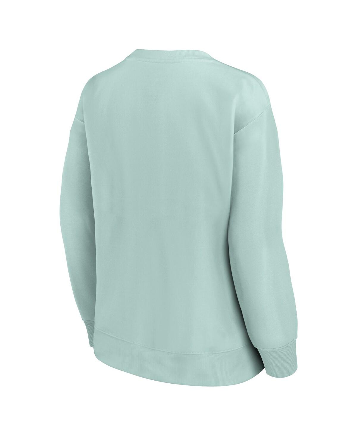 FANATICS WOMEN'S GREEN FORMULA 1 MERCHANDISE FLORAL SLOGAN FLEECE PULLOVER SWEATSHIRT 