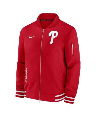 Men's Red Philadelphia Phillies Authentic Collection Full-Zip Bomber Jacket