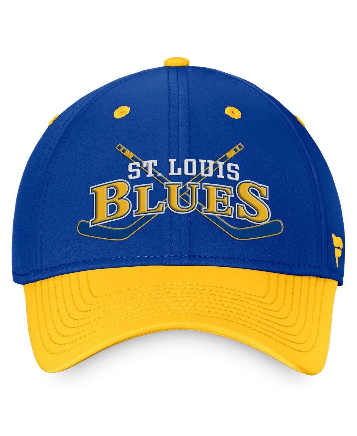 Fanatics Men's Blue/gold St. Louis Blues Heritage Vintage-like Flex Hat In Blue,gold