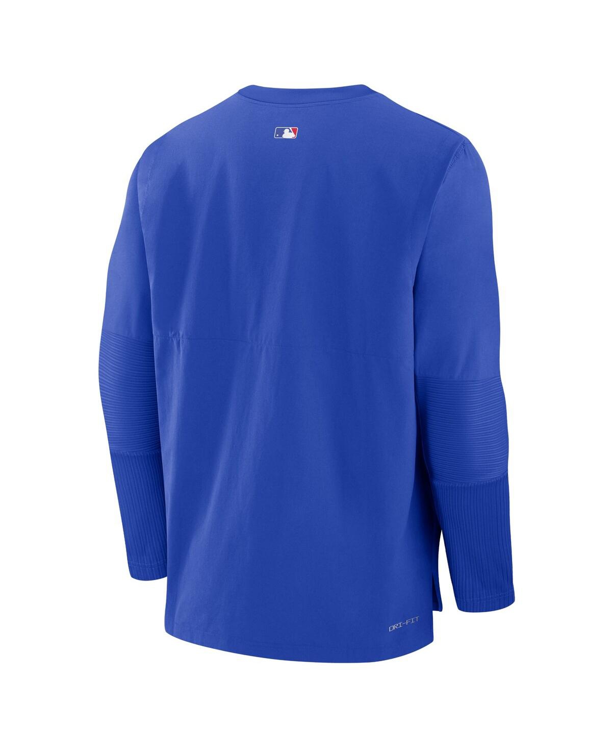 Nike Men'sAtlanta Braves Authentic Collection City Connect Player Tri-Blend Performance Pullover Jacket - Royal