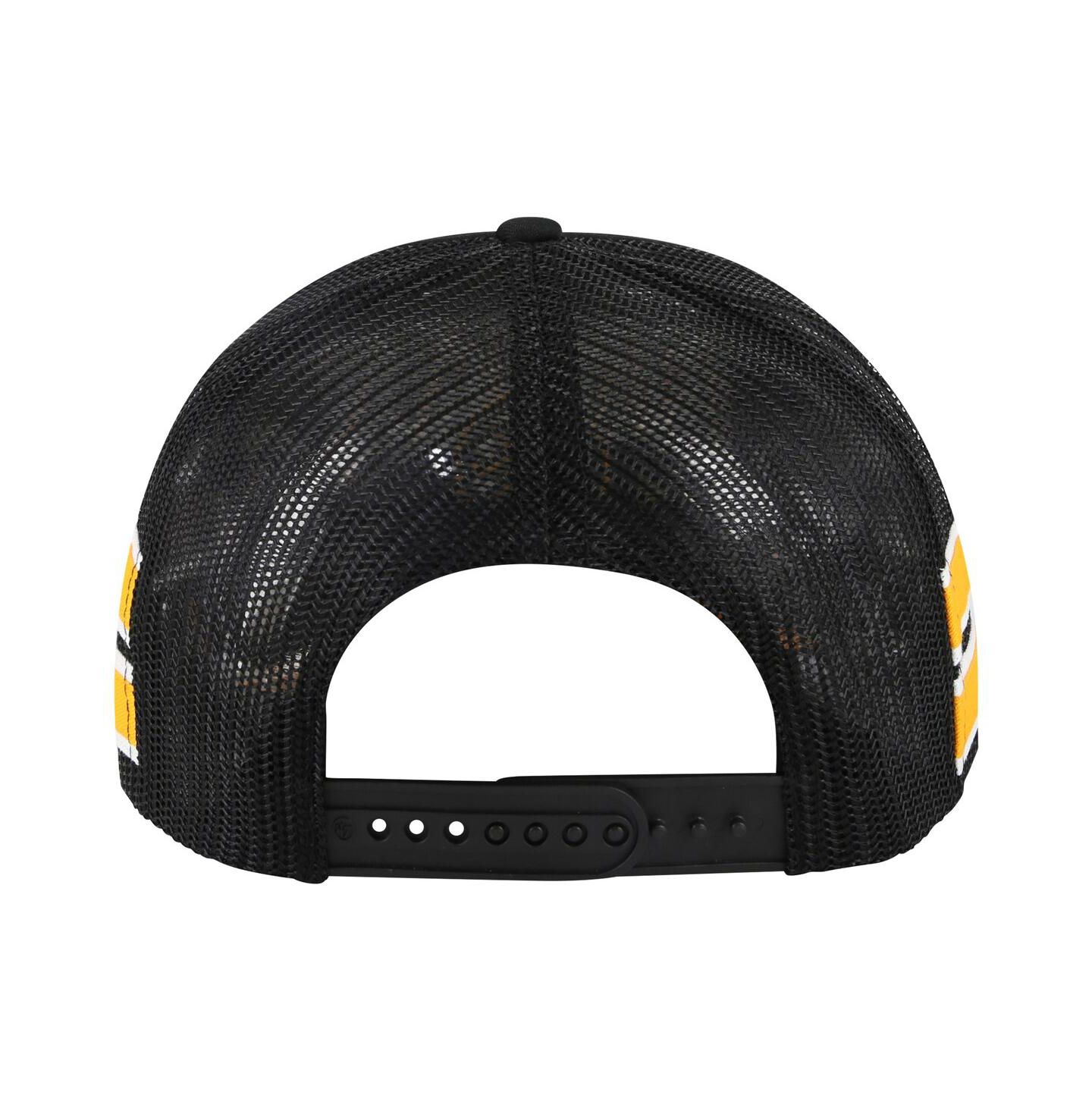 Мужская кепка '47 Brand Black Pittsburgh Penguins Sideband Stripes Trucker Snapback Hat — фото 2