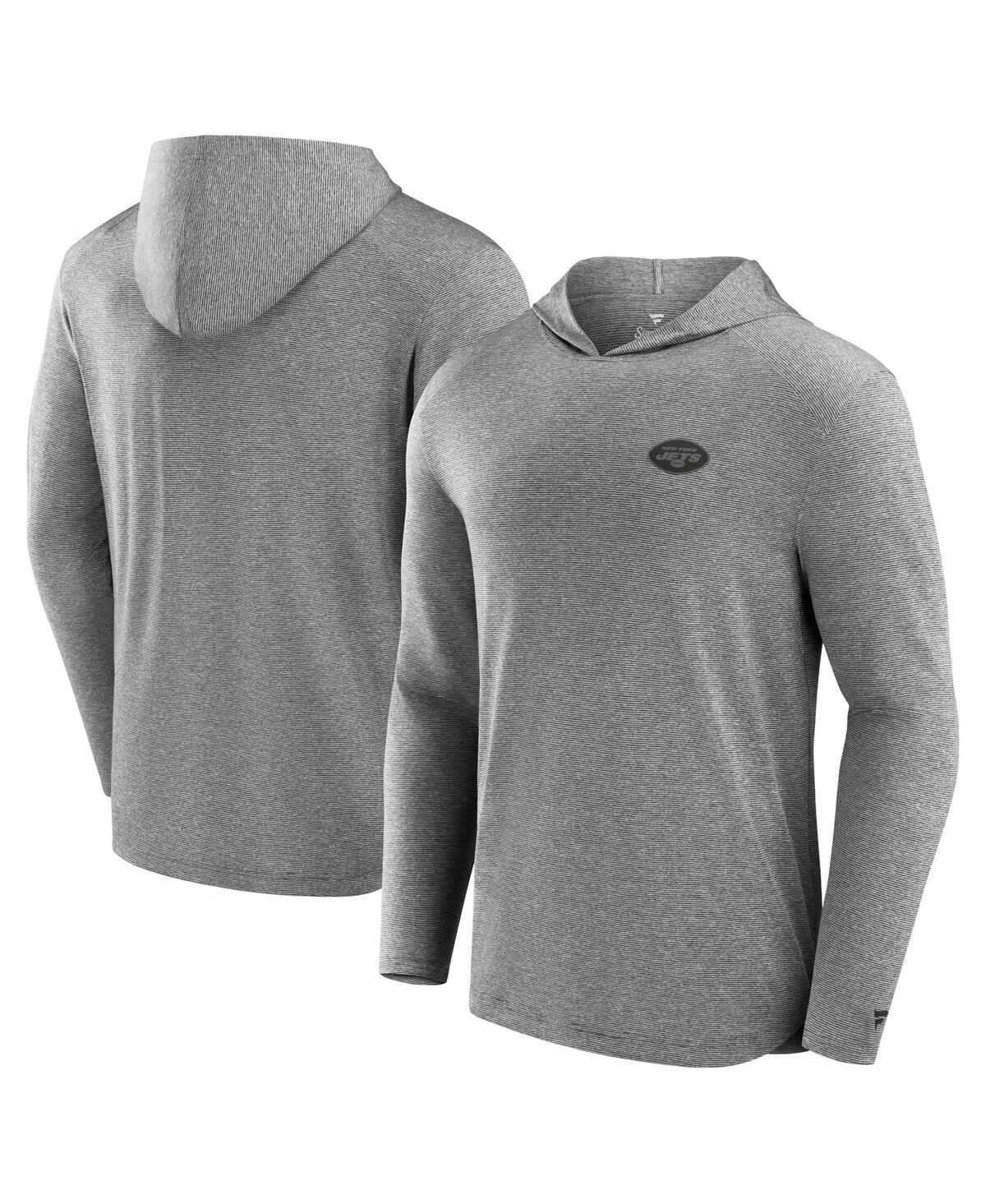 Men's Gray New York Jets Front Office Tech Lightweight Hoodie T-Shirt - Gray