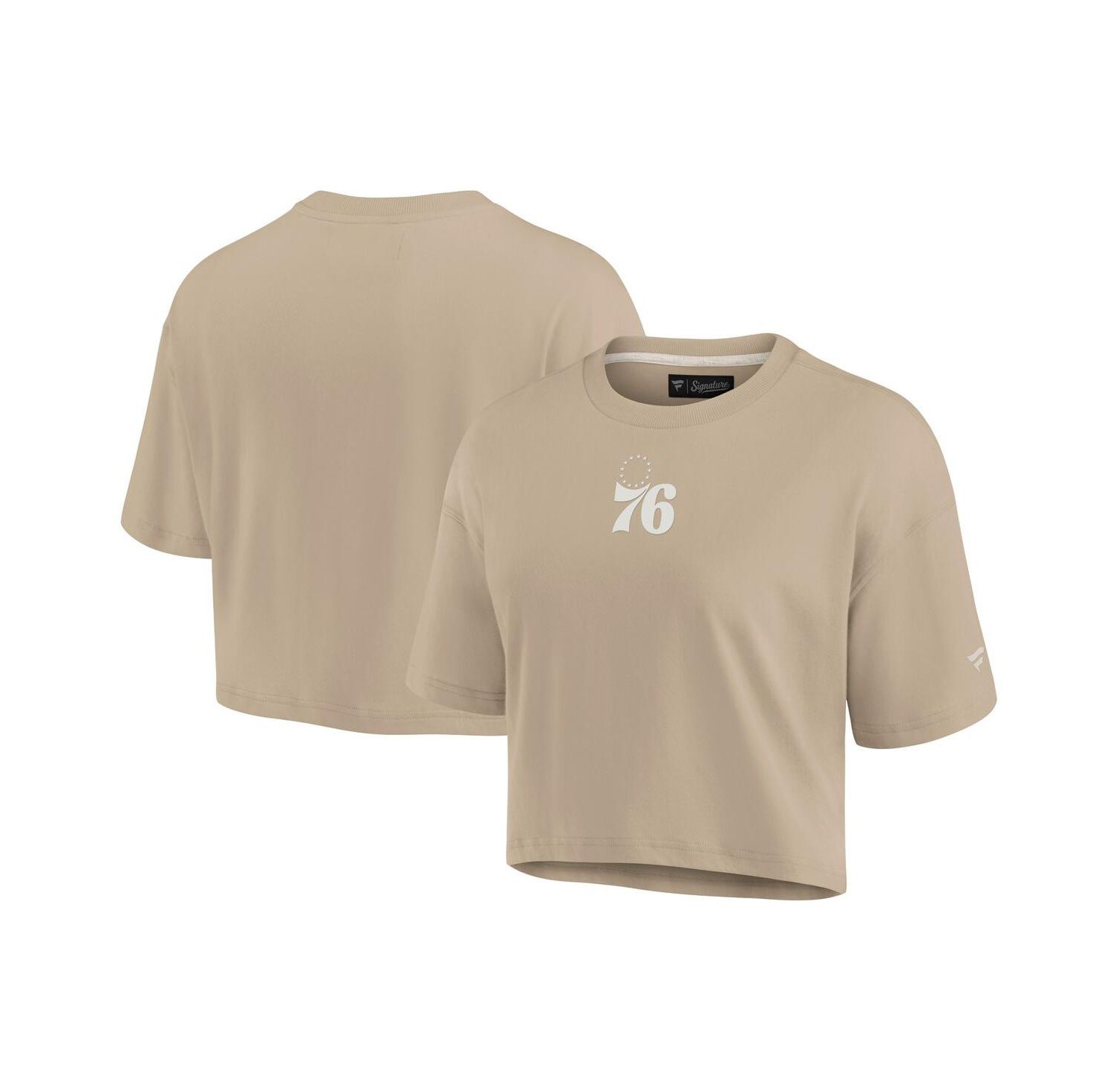 Women's Khaki Philadelphia 76ers Elements Super Soft Boxy Cropped T-Shirt