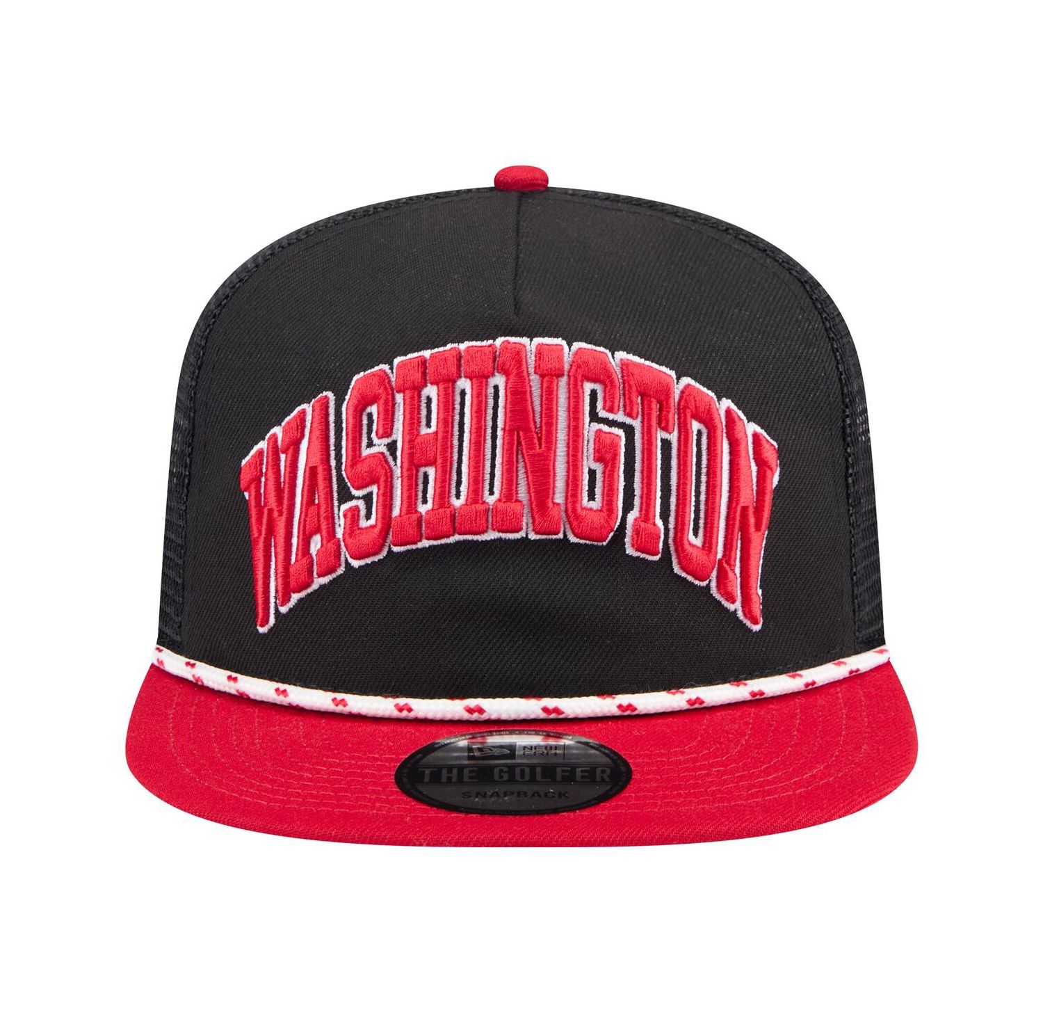 Men's Black Washington Nationals Throwback Meshback Golfer Hat