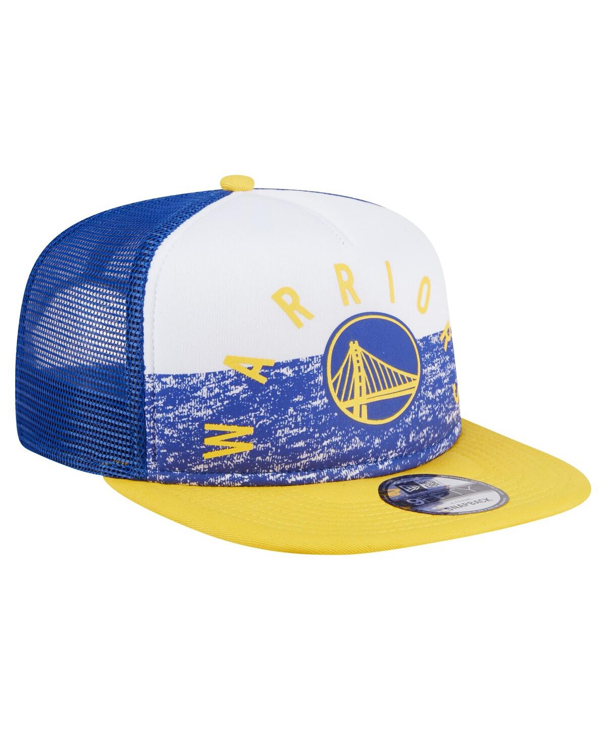 New Era Men's Royal Golden State Warriors Arch A-frame Trucker 9fifty Snapback Hat In Royal