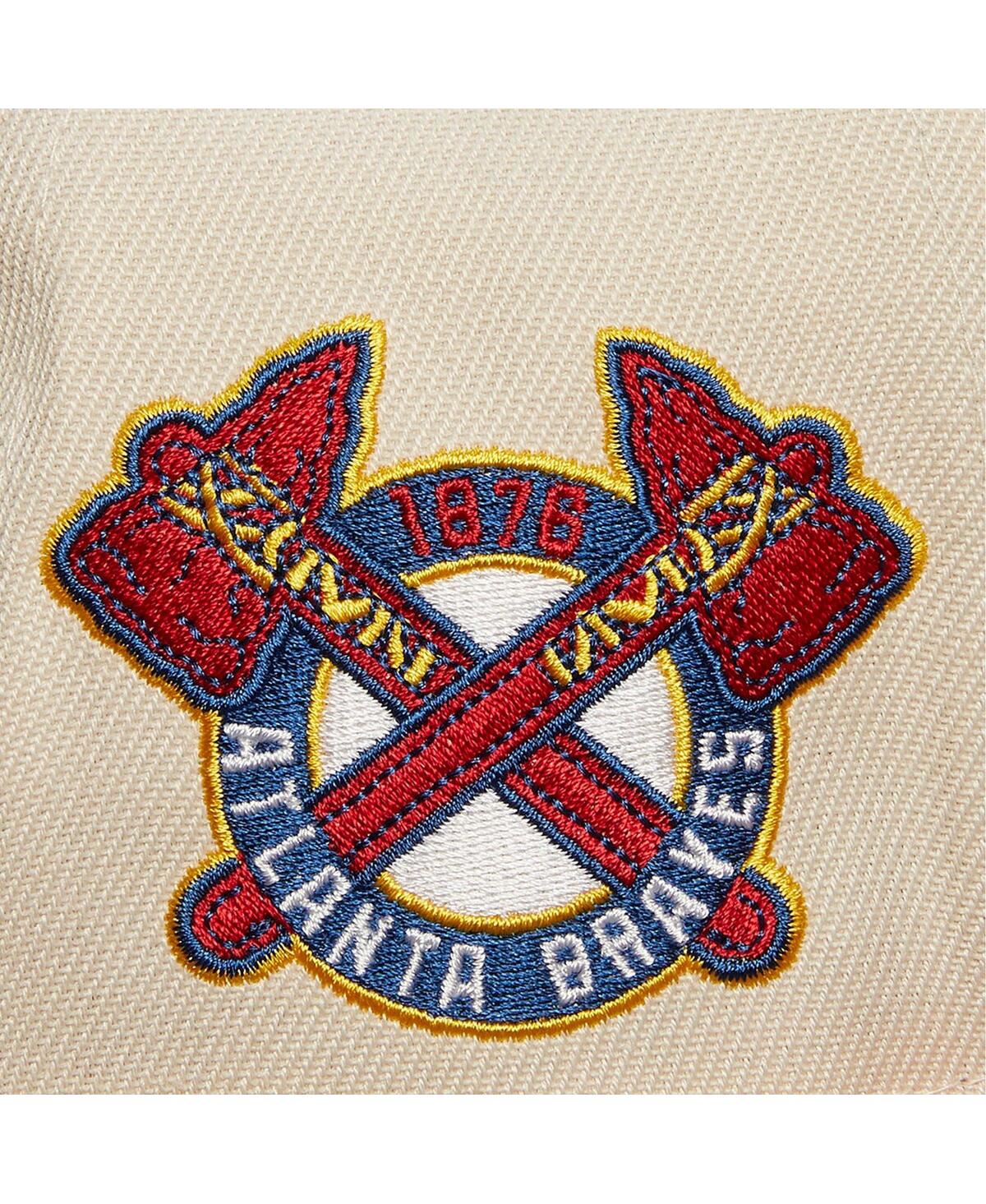 Mitchell & Ness Men's Cream Atlanta Braves Cooperstown Collection Speed Zone Snapback Hat In Cream