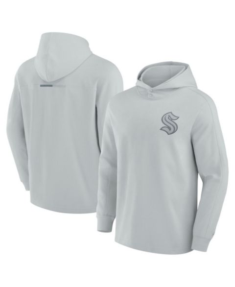 Мужское худи Fanatics Signature Gray Seattle Kraken Elements Lightweight Tri-Blend Fleece