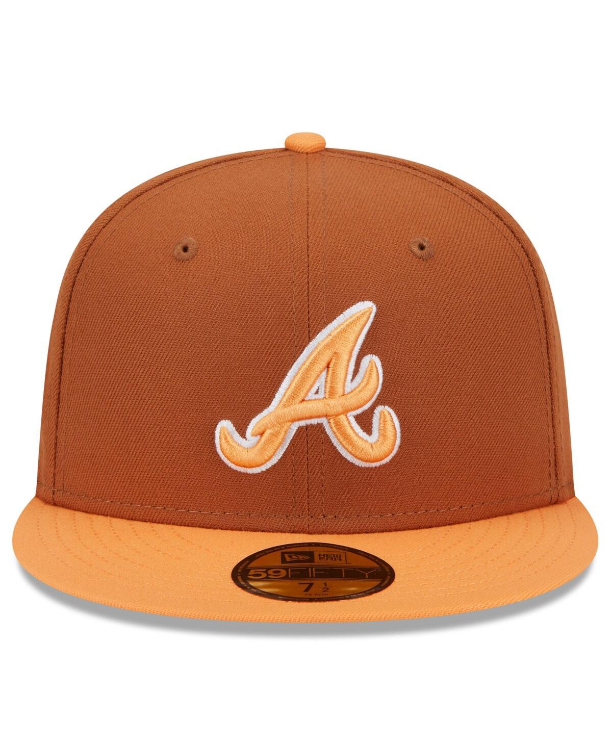 New Era Men'sOrange Atlanta Braves Spring Color Basic Two-Tone 59FIFTY Fitted Hat - Brown, Orange
