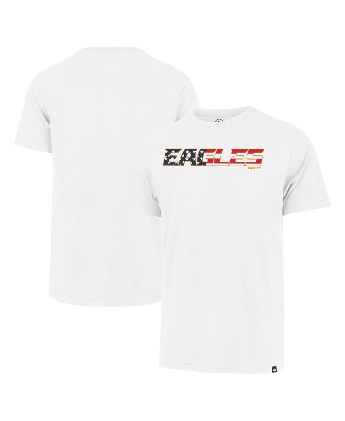 47 BRAND MEN'S WHITE PHILADELPHIA EAGLES FLAG SCRIPT FRANKLIN T-SHIRT 