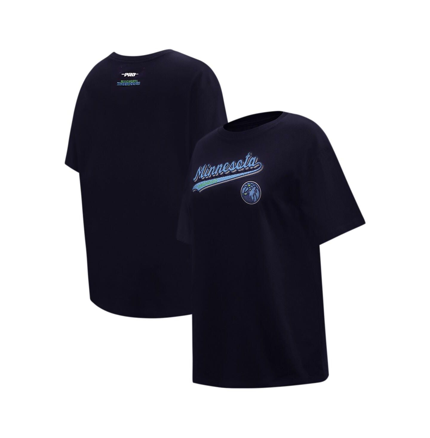 Женская футболка Pro Standard Navy Minnesota Timberwolves Script Boyfriend — фото 1