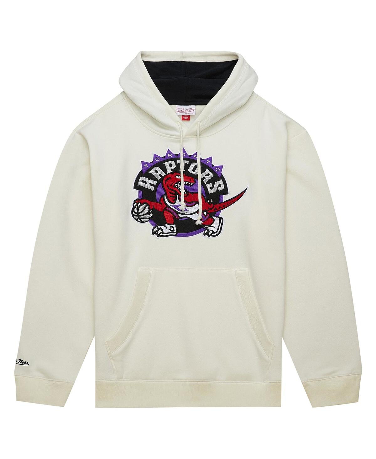 Mitchell & Ness Men'sToronto Raptors Hardwood Classics vintage - like Pullover Hoodie - Cream
