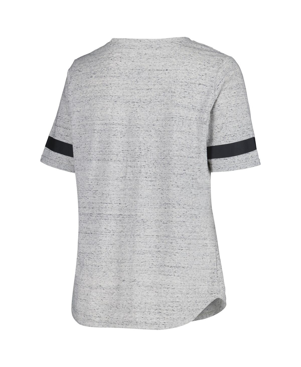 Fanatics Women's Heather Gray Vegas Golden Knights Plus Size Lace-up T-shirt In Heather Gray