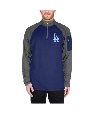 Men's Royal Los Angeles Dodgers Father's Day Raglan Quarter-Zip Top