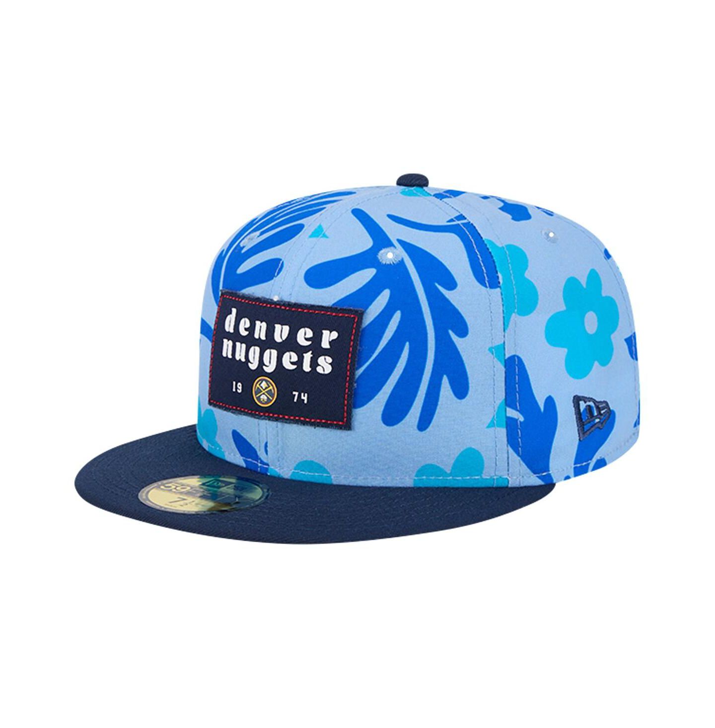 Мужская кепка New Era Blue Denver Nuggets Palm Fronds 2-Tone 59FIFTY Fitted Hat — фото 1