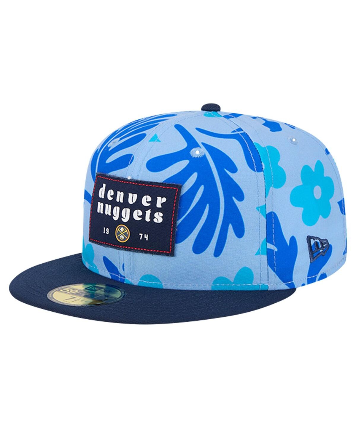 Men's Blue Denver Nuggets Palm Fronds 2-Tone 59FIFTY Fitted Hat - Blue