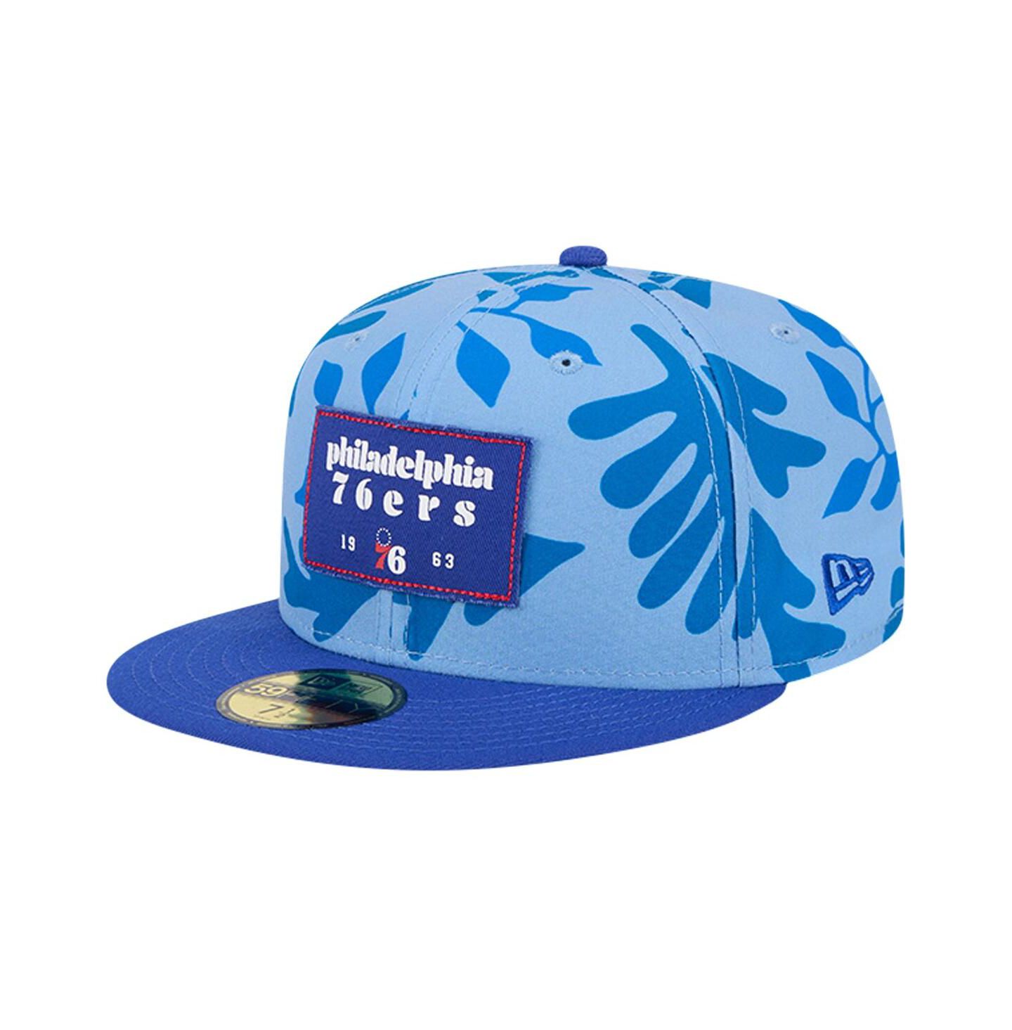 Мужская кепка New Era Royal Philadelphia 76ers Palm Fronds 2-Tone 59FIFTY Fitted Hat — фото 1
