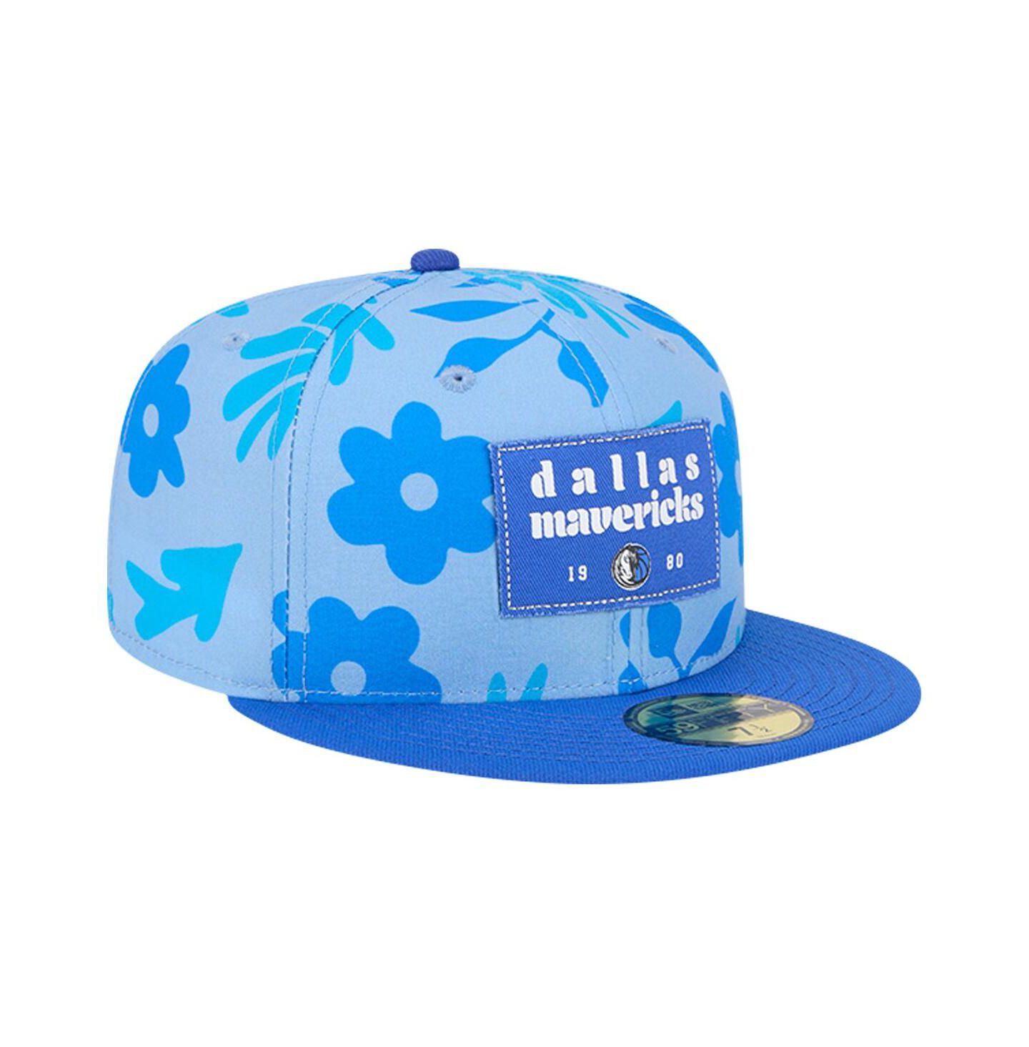 Мужская кепка New Era Blue Dallas Mavericks Palm Fronds 2-Tone 59FIFTY Fitted Hat — фото 4