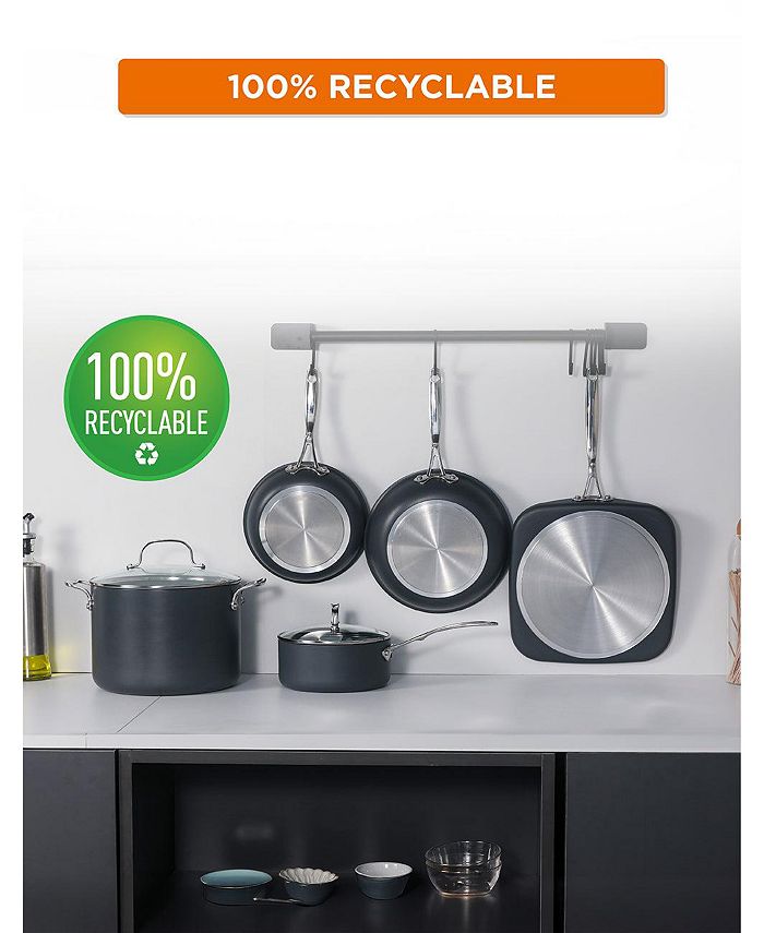 COMMERCIAL CHEF ECOPAN Set Pentole 7 Pezzi In Alluminio Anodizzato - Antiaderente - Adatto A Induzione - 3