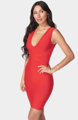 Women's Double V Mini Bandage Dress