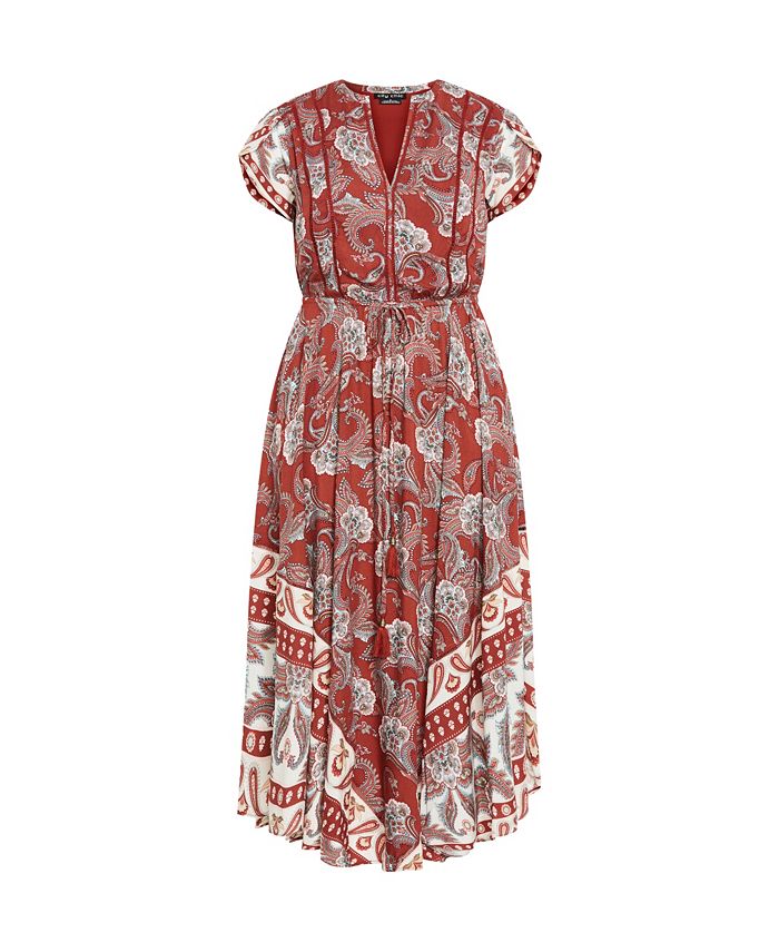 City Chic Camille Long Sleeve Maxi Dress