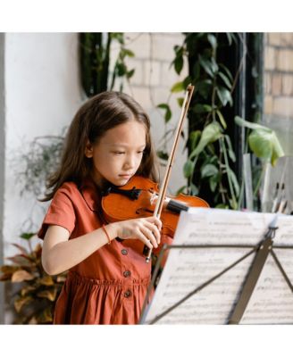 Solid Wood Violin 4/4 Full Set Fiddle Beginner Violin Full Size with Case Shoulder Rest for Student Adults