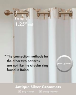 Raina Total Blackout Metallic Print Grommet Top Curtain Single Panel, 50"W x 63"L