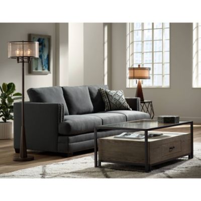 Durango Rustic Farmhouse Floor Lamp 62" Tall Oiled Bronze Metal 3 Light LED Brown Sheer Drum Shade for Living Room Bedroom Office