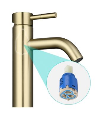 Single Handle Tall Vessel Faucet Bathroom Mixer Tap with Pop-up Drain