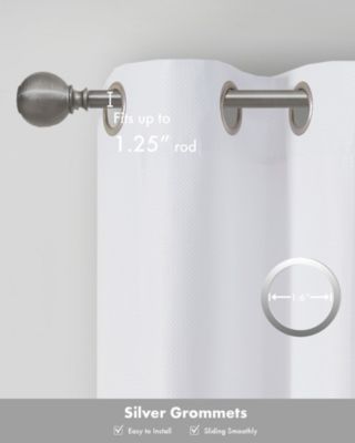 Galen Basketweave Room Darkening Curtain Panels Pair for bedroom, Silver grommet top fit up to 1.25 inches rod 2 panels set for Living Room, Width 40 length 84 inches Curtain Panel, Pitch Black Ambiance Blue 2 Window Panels