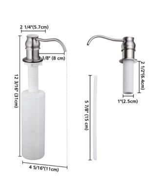 Built In Soap Dispensers Liquid Lotion Pump for Kitchen Bathroom Sink Refillable 400ml BN