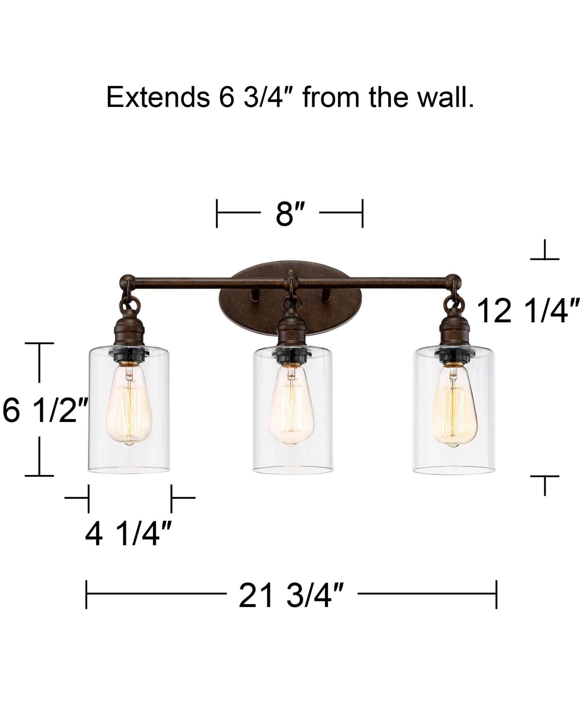 Franklin Iron Works Cloverly Rustic Farmhouse Industrial Wall Light Led Edison Vintage-like Bronze Iron Hardwired 21 3/4