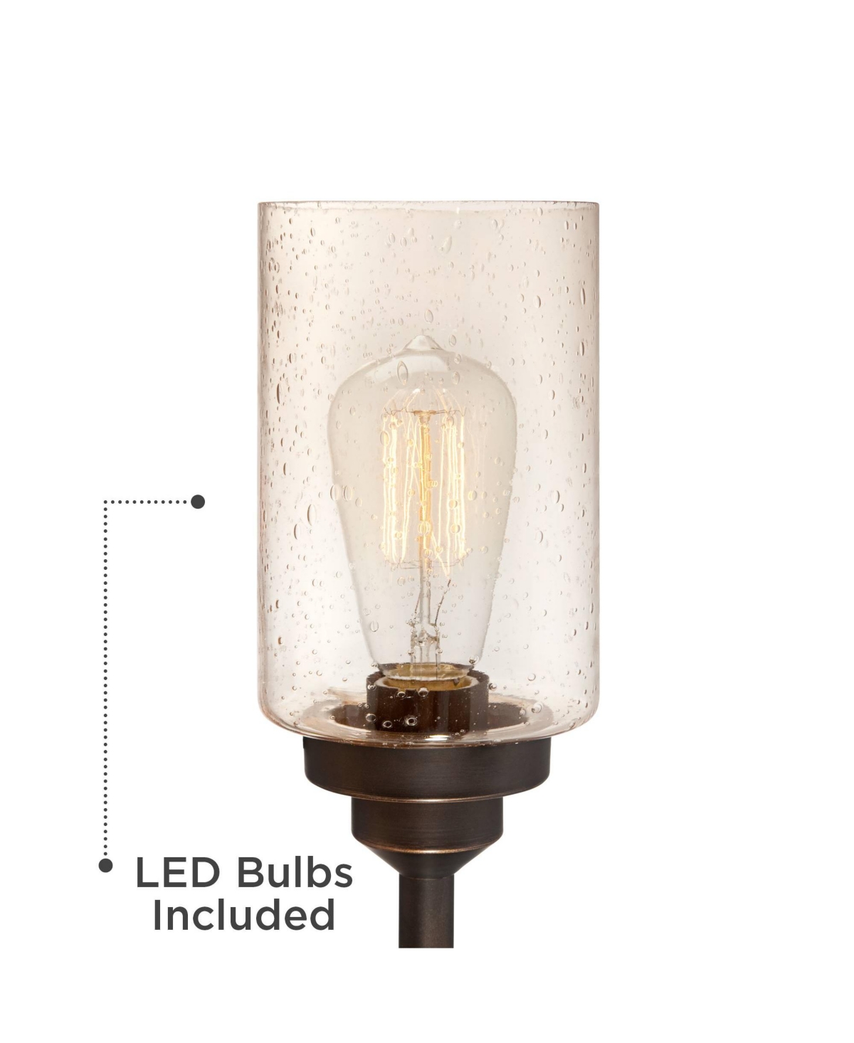 Franklin Iron Works Libby Modern Industrial Rustic Farmhouse Table Lamp Tall Full Size Bronze Metal 3-Light Led Amber Seeded Cylinder Glass for Li