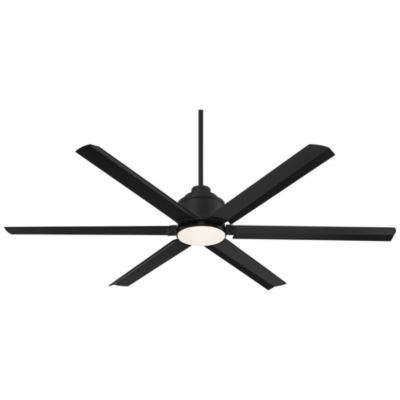 65" Modern Industrial Outdoor Ceiling Fan with Dimmable LED Light Remote Control Matte Black Wet for Patio Exterior