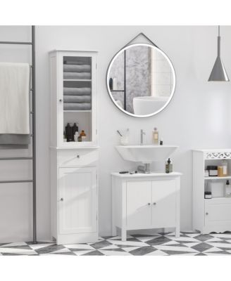 Bathroom Storage Cabinet with Acrylic Door, Drawer, and Shelves