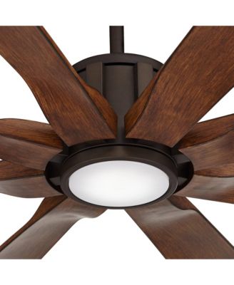 80" Defender Modern Indoor Outdoor Ceiling Fan with Dimmable LED Light Remote Oil Rubbed Bronze Koa Damp Rated for Patio Exterior