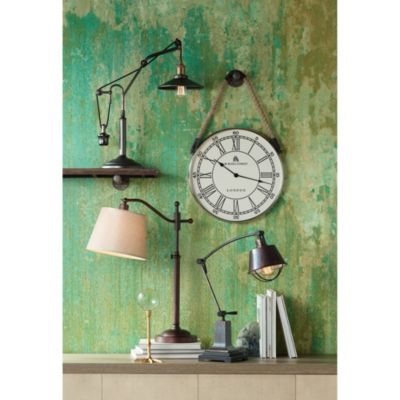 Downbridge Style Desk Table Lamp Adjustable Height 30.5" Tall Bronze Metal Tan Linen Look Shade for Living Room Bedroom Office