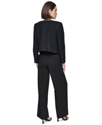 Karl Lagerfeld Women's Contrast-Trim Five-Button Jacket