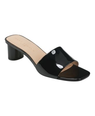 Marc Fisher Womens Blue Knot Farisa Square Toe Slip On Slide Sandals Shoes...