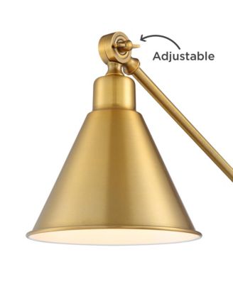 Wray Modern Desk Lamp 26 3/4" High with USB Charging Port Warm Brass Gold Metal Adjustable Arm Head for Bedroom Living Room House Bedside Nightstand Home Office Reading Family - 360 Lighting