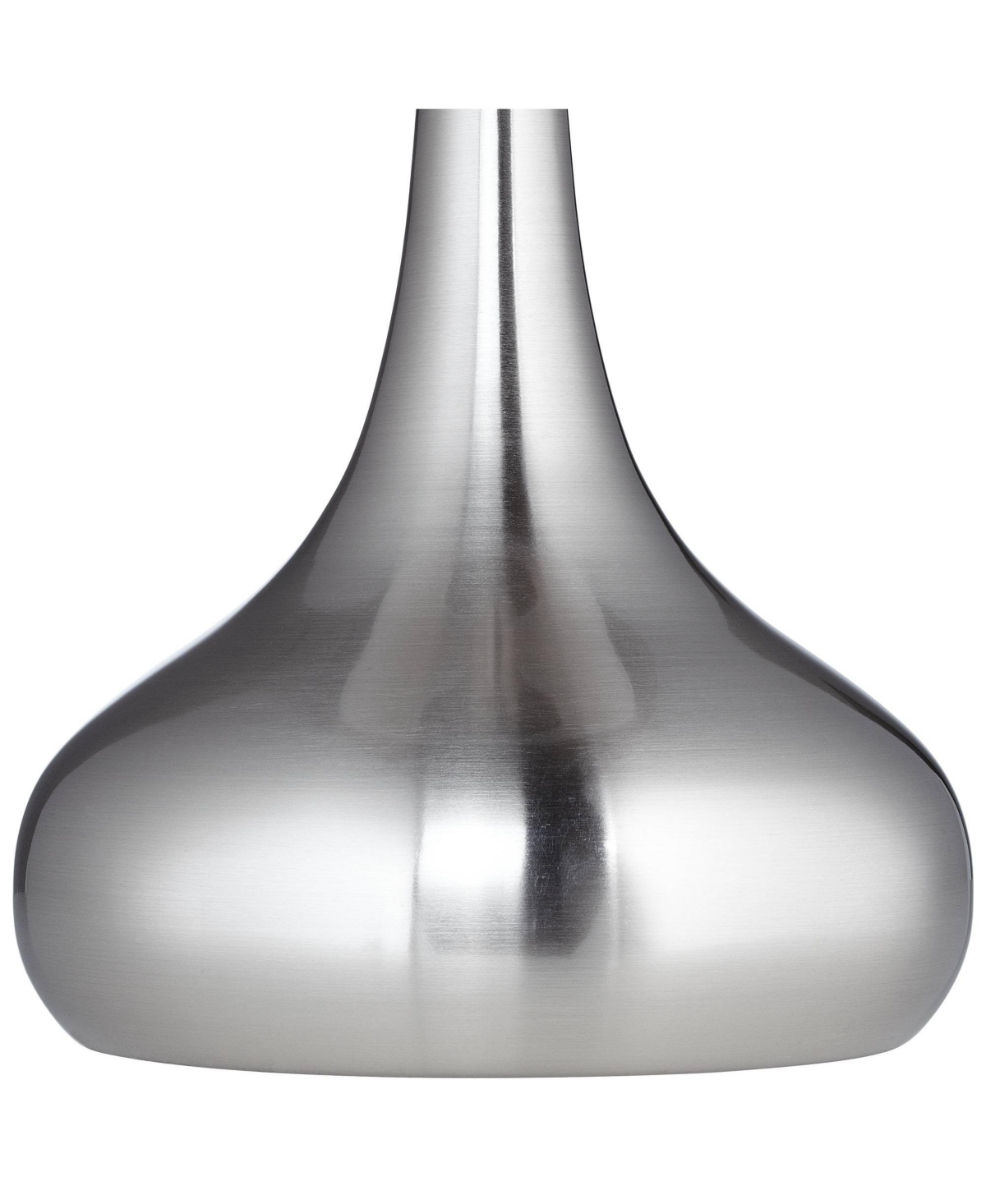 360 Lighting Modern Industrial Droplet-Shaped Table Lamp High Brushed NickelMetal White Fabric Cylinder Shade Decor for Living Room Bedr
