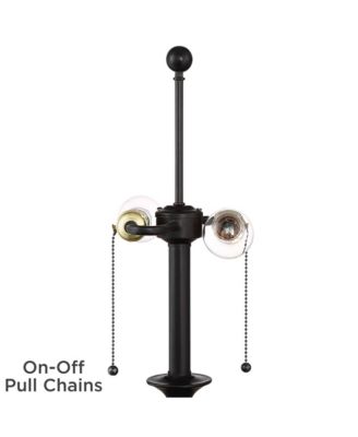 Spenser Rustic Farmhouse Floor Lamp 58" Tall Oiled Bronze Metal Off White Linen Empire Shade for Living Room Bedroom Office House Home