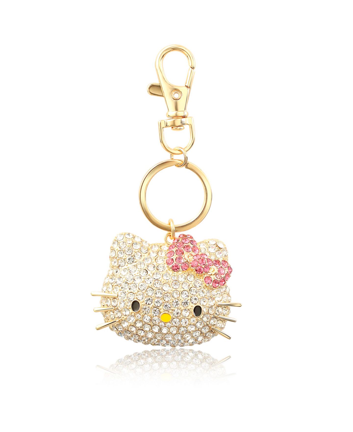 Брелок Hello Kitty Sanrio Face Pave 3D Bling Keychain - Bag Charm, Backpack Accessories, Travel Collectible Gift Keychains — фото 1