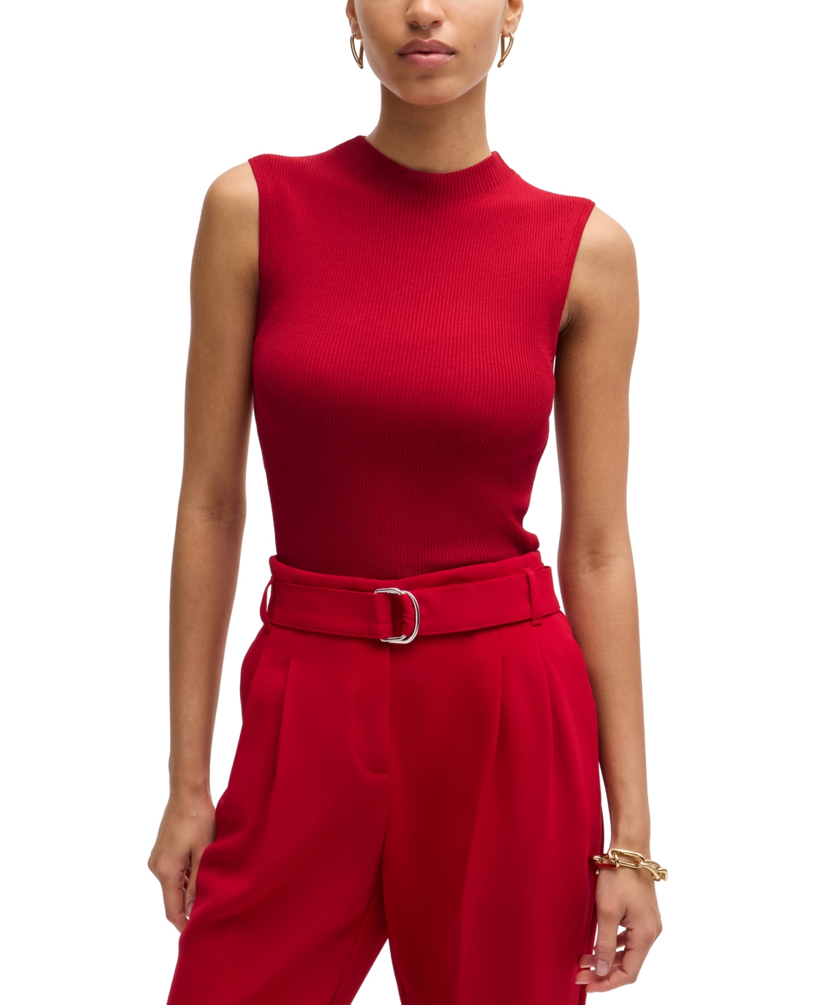 Boss by Hugo Boss Women's Sleeveless Mock-Neck Top