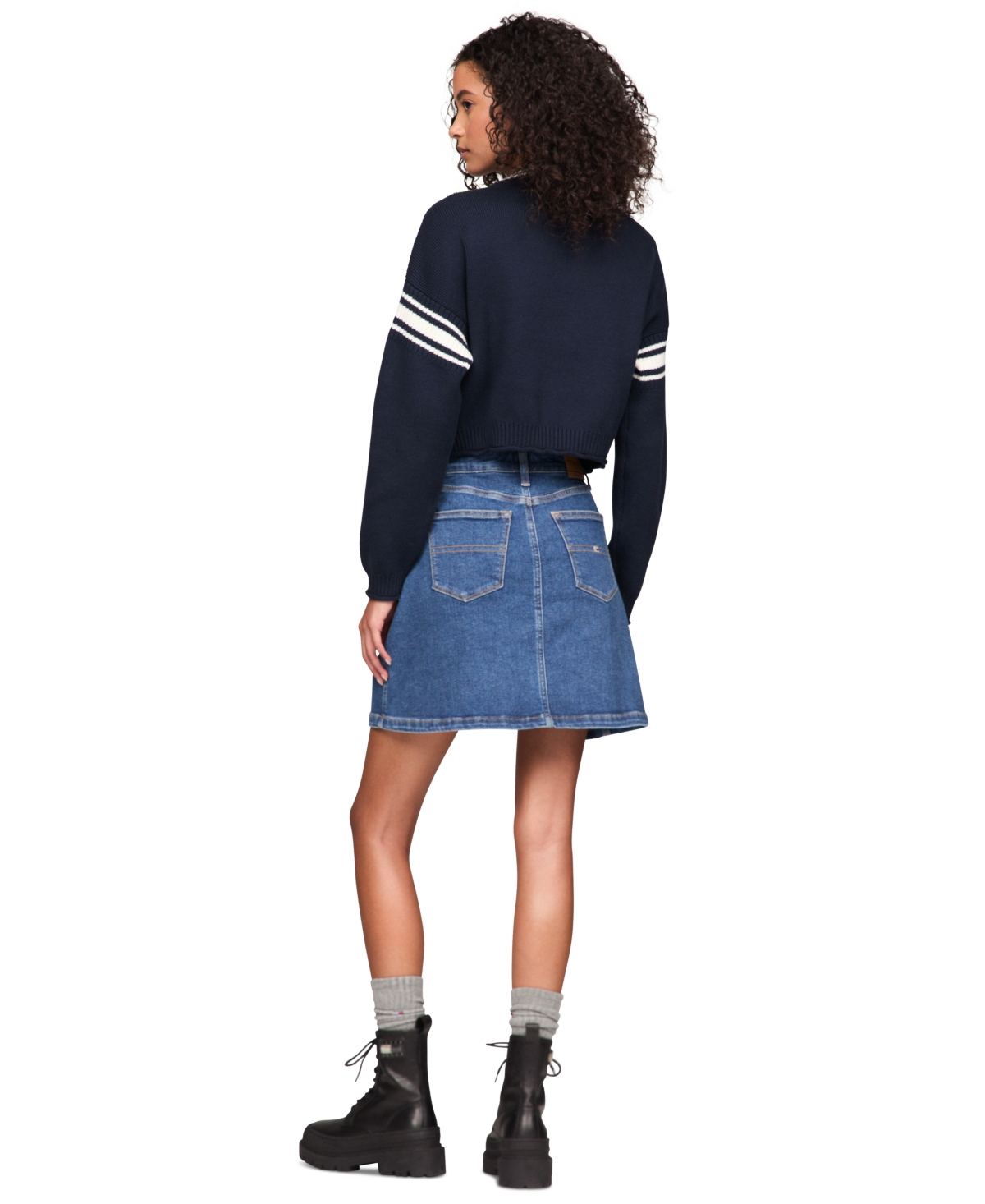 Tommy Jeans Women's A-Line Seam-Detail Denim Skirt