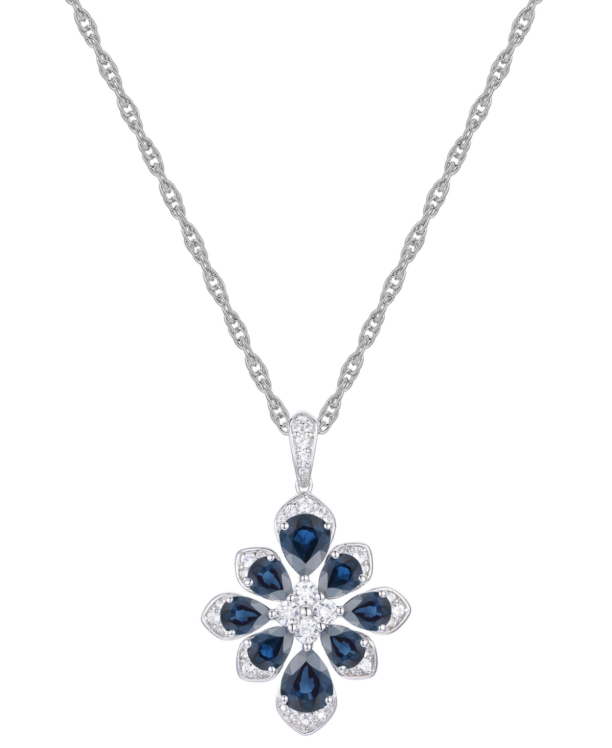 Macy's Emerald (1-3/4 Ct. T.w.) & Diamond (1/4 Ct. T.w.) Fancy 18" Pendant Necklace In 14k Gold (also In Ru In Sapphire