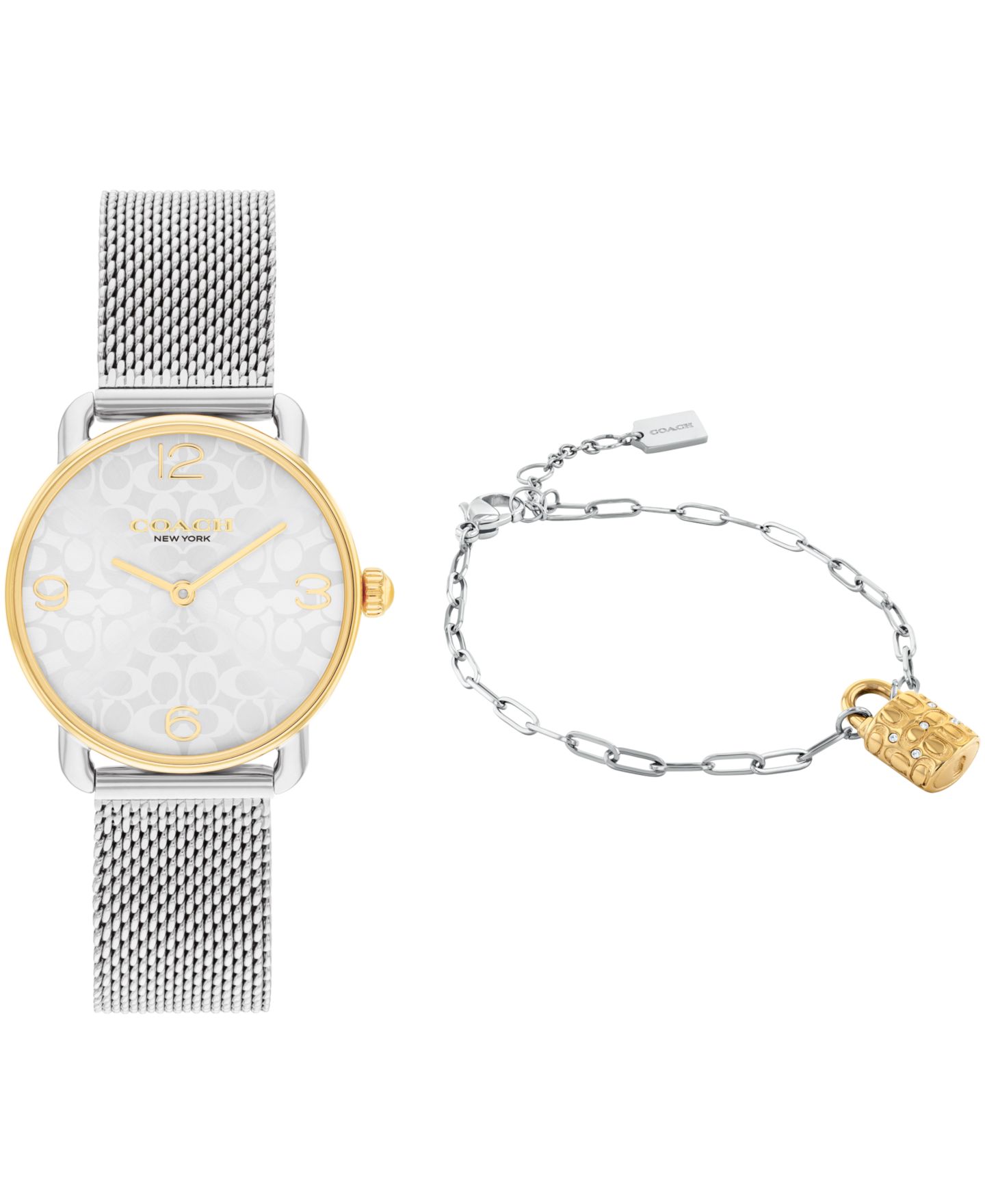 Женские часы COACH Two-Tone Elliot Stainless-Steel Watch Set 28mm — фото 1