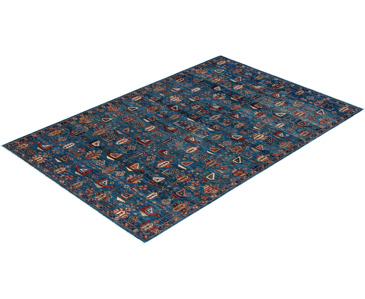 Adorn Hand Woven Rugs Serapi 6'x9'1" Area Rug In Light Blue